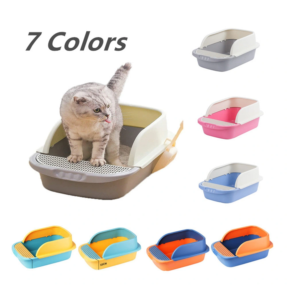 7 Colors Plastic Cat Litter Box Semi Closed Cat Toilet