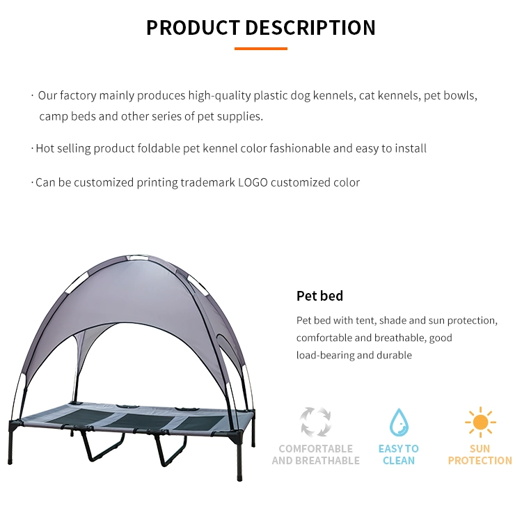 Hot Sale Eco Friendly Luxury Waterproof Elevated Summer Cold Washable Calming Pet Dog Beds with Tent