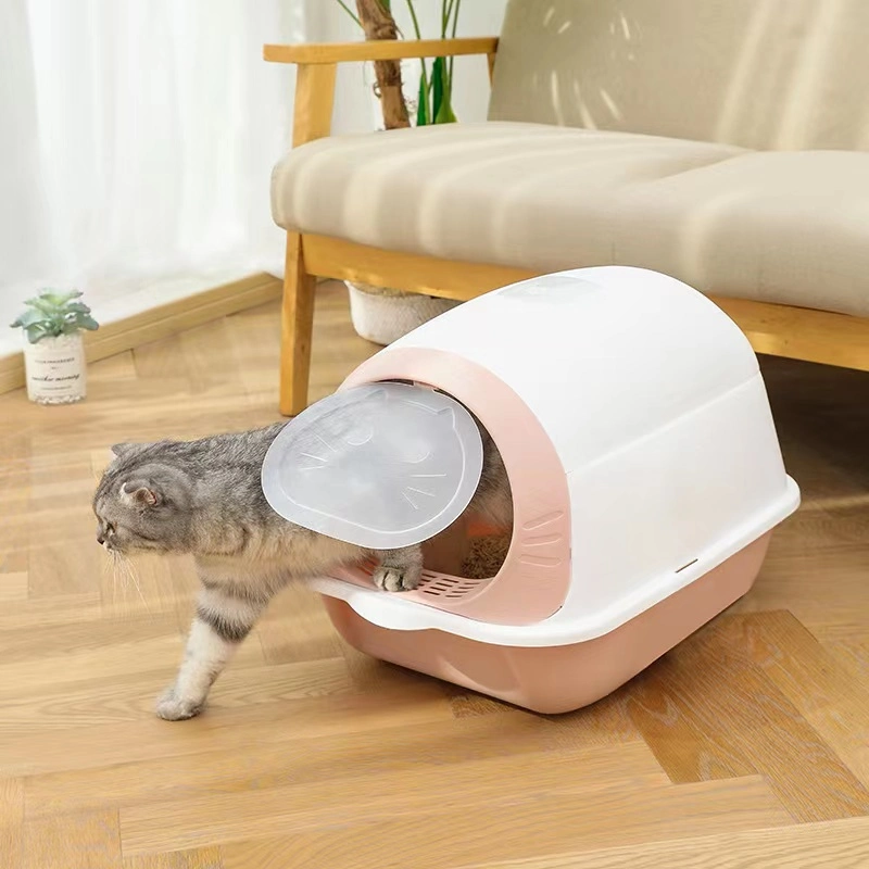 Litter Box, Closed Lid, Extra-Large Litter Box, Corner or Extra-Large Size Cat Toliet