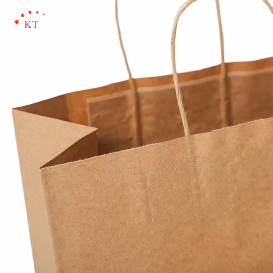 FSC生分解性包装、再利用可能な食品、米、ギフト、ゴミ、販促品、食料品、猫砂、ペットフード、白、茶色、クラフト紙、ハンドル、包装、紙袋