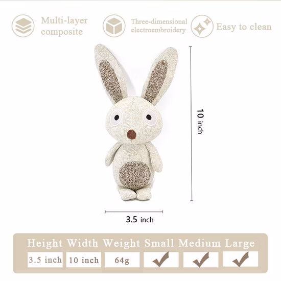 工場卸売ペットおもちゃ、犬ぬいぐるみ、ペット用品、ニットぬいぐるみウサギの噛むおもちゃ