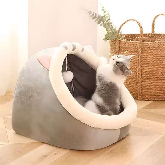 暖かいフランネル星柄屋内デザインペットベッド卸売
