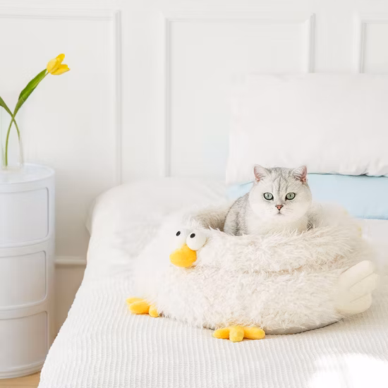 スリーピングベッド、犬猫用ラウンドベッド、快適な猫ベッド